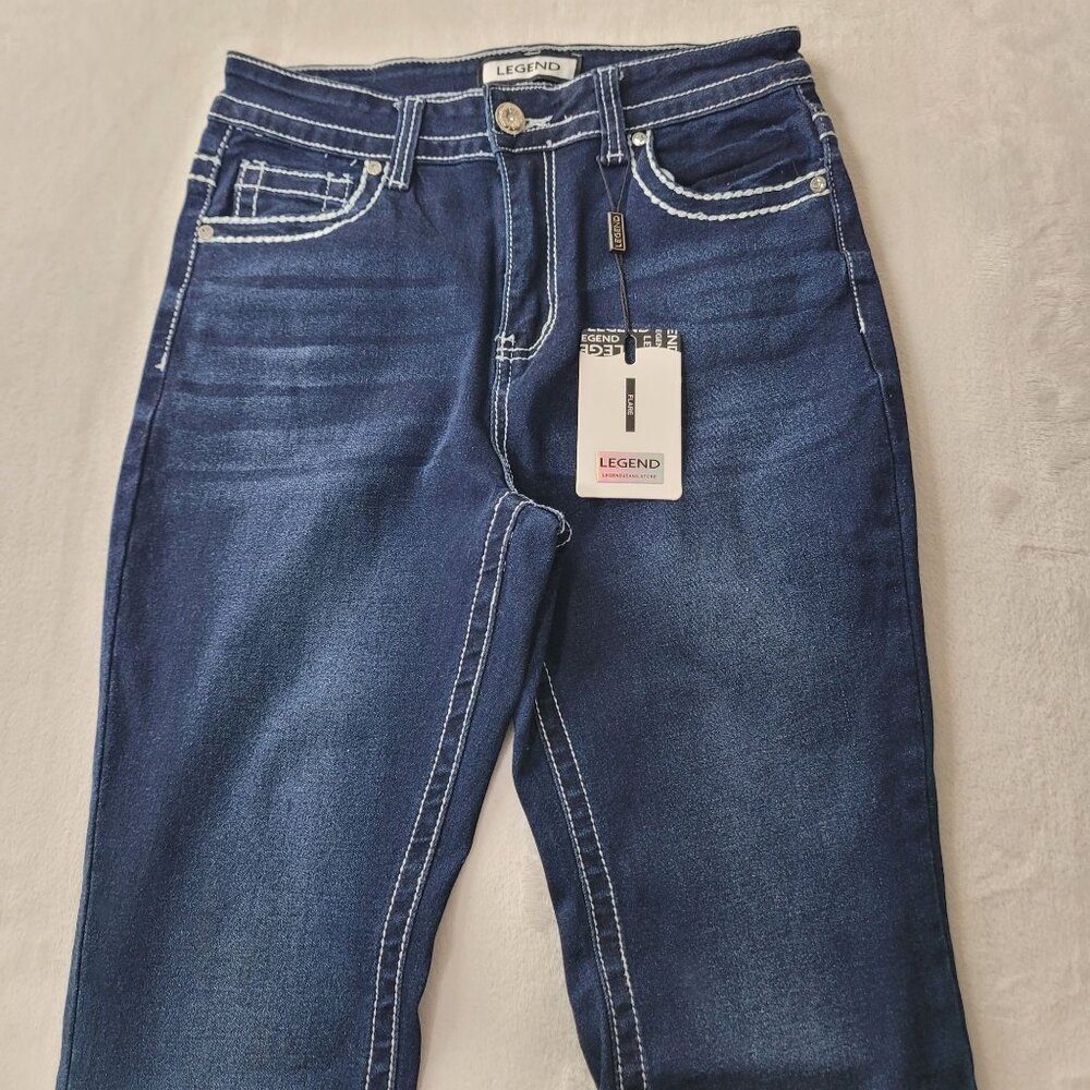 Legend Women's Dark Blue Flare Denim Jeans Size 9 NWT - Picture 3 of 12
